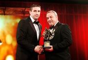 19 October 2007; Darragh O Se of Kerry is presented with his Vodafone GAA All-Star award by Nickey Brennan, President of the GAA, during the 2007 Vodafone GAA All-Star Awards. Citywest Hotel, Conference, Leisure & Golf Resort, Saggart, Co. Dublin. Picture credit: Brendan Moran / SPORTSFILE