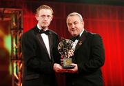 19 October 2007; Colm Cooper of Kerry is presented with his Vodafone GAA All-Star award by Nickey Brennan, President of the GAA, during the 2007 Vodafone GAA All-Star Awards. Citywest Hotel, Conference, Leisure & Golf Resort, Saggart, Co. Dublin. Picture credit: Brendan Moran / SPORTSFILE