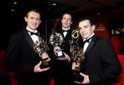 19 October 2007; Limerick Vodafone GAA All-Stars, from left, Ollie Moran, Andrew O'Shaughnessy and Brian Murray with their awards during the 2007 Vodafone GAA All-Star Awards. Citywest Hotel, Conference, Leisure & Golf Resort, Saggart, Co. Dublin. Picture credit: Ray McManus / SPORTSFILE