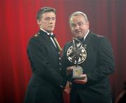 19 October 2007; Stephen Molumphy of Waterford is presented with his Vodafone GAA All-Star award by Nickey Brennan, President of the GAA, during the 2007 Vodafone GAA All-Star Awards. Citywest Hotel, Conference, Leisure & Golf Resort, Saggart, Co. Dublin. Picture credit: Ray McManus / SPORTSFILE