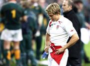 20 October 2007; England's Jonny Wilkinson shows his dejection. Rugby World Cup Final, South Africa v England,Stade de France, Paris. Picture credit; Paul Thomas / SPORTSFILE