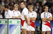 20 October 2007; Dejected England team. Rugby World Cup Final, South Africa v England,Stade de France, Paris. Picture credit; Richard Lane / SPORTSFILE
