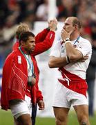 20 October 2007; England's Jason Robinson and Lawrence Dallaglio show their dejection. Rugby World Cup Final, South Africa v England,Stade de France, Paris. Picture credit; Paul Thomas / SPORTSFILE