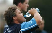 22 October 2007; Leinster's Ollie Le Roux takes a drink during squad training. Leinster Rugby Training, UCD, Belfield, Dublin. Picture credit; Brendan Moran / SPORTSFILE *** Local Caption ***