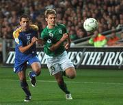 17 October 2007; Kevin Doyle, Republic of Ireland, in action against Stelios Okkarides, Cyprus. 2008 European Championship Qualifier, Republic of Ireland v Cyprus, Croke Park, Dublin. Picture credit; Stephen McCarthy / SPORTSFILE