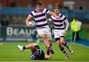 29 January 2015; Colm Mulcahy, Clongowes Wood College, is tackled by Luke Mellett, Castleknock College. Bank of Ireland Leinster Schools Senior Cup, 1st Round, Clongowes Wood College v Castleknock College. Donnybrook Stadium, Donnybrook, Dublin. Picture credit: Pat Murphy / SPORTSFILE