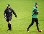 30 January 2015; Ireland head coach Joe Schmidt and Jonathan Sexton during squad training at the Aviva Stadium, Lansdowne Road, Dublin. Picture credit: Stephen McCarthy / SPORTSFILE