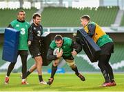 30 January 2015; Ireland players, from left, Simon Zebo, Jared Payne, Tommy O'Donnell and Tommy Bowe during squad training at the Aviva Stadium, Lansdowne Road, Dublin. Picture credit: Stephen McCarthy / SPORTSFILE