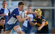 30 January 2015; Jonny Guy, St Andrew's College is tackled by James O'Reilly, The Kings Hospital. The Kings Hospital v St Andrew's College, Bank of Ireland Leinster Schools Senior Cup, 1st Round. Donnybrook Stadium, Donnybrook, Dublin. Picture credit: Piaras Ó Mídheach / SPORTSFILE