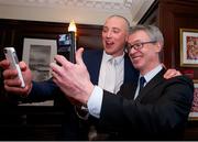 30 January 2015; 2014 All Ireland winner Kieran Donaghy, who was recently named as the Kerry Senior Captain, with former Derry All Ireland winner Joe Brolly at a fundraiser to help purchase and start work on the ‘Nuns Field’ at the Austin Stacks GAA Club. Brolly was a surprise guest - flown by light plane from Belfast, to have an 'amicable chat' about boxing, football and how Brolly's negative comments spurred on Donaghy to prove his mettle again. Ballygarry House Hotel, Leebrook, Tralee, Co. Kerry. Picture credit: Jerry Kennelly / SPORTSFILE