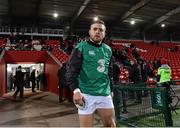 30 January 2015; Ian Madigan, Ireland Wolfhounds, makes his way onto the pitch to warm up ahead of the game. Ireland Wolfhounds v England Saxons, International Friendly. Irish Independent Park, Cork.  Picture credit: Matt Browne / SPORTSFILE