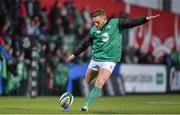 30 January 2015; Ian Madigan, Ireland Wolfhounds, during kicking practice ahead of the game. Ireland Wolfhounds v England Saxons, International Friendly. Irish Independent Park, Cork.  Picture credit: Matt Browne / SPORTSFILE