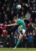 30 January 2015; Ian Madigan, Ireland Wolfhounds, scores his side's first points of the game from a penalty kick. Ireland Wolfhounds v England Saxons, International Friendly. Irish Independent Park, Cork.  Picture credit: Matt Browne / SPORTSFILE