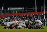 30 January 2015; Forwards from both teams during a scrum. Ireland Wolfhounds v England Saxons, International Friendly. Irish Independent Park, Cork.  Picture credit: Matt Browne / SPORTSFILE