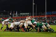 30 January 2015; Forwards from both teams during a scrum. Ireland Wolfhounds v England Saxons, International Friendly. Irish Independent Park, Cork.  Picture credit: Matt Browne / SPORTSFILE