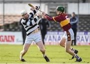 31 January 2015: Liam Blanchfield, St Kieran's College, in action against Diarmuid Dubhcanna, Kilkenny CBS. Leinster Post Primary Schools Senior Hurling A, Quarter-Final, Kilkenny CBS v St Kieran's College. Nowlan Park, Kilkenny. Picture credit: Pat Murphy / SPORTSFILE