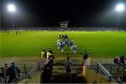 31 January 2015: The Monaghan squad make their way out for the start of the game. Allianz Football League Division 1, Round 1, Tyrone v Monaghan. Healy Park, Omagh, Co. Tyrone Photo by Sportsfile