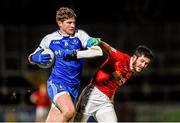 31 January 2015: Darren Hughes, Monaghan, in action against PJ Lavery, Tyrone. Allianz Football League Division 1, Round 1, Tyrone v Monaghan. Healy Park, Omagh, Co. Tyrone Photo by Sportsfile