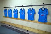 1 February 2015; Dublin jerseys await the arrival of players before the game. Bord na Mona Walsh Cup, Semi-Final, Laois v Dublin. O'Moore Park, Portlaoise, Co. Laois. Picture credit: Ray McManus / SPORTSFILE