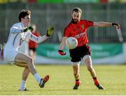 1 February 2015; Conor Laverty, Down, in action against Mick O'Grady, Kildare. Allianz Football League Division 2 Round 1, Kildare v Down. St Conleth's Park, Newbridge, Co. Kildare. Picture credit: Piaras Ó Mídheach / SPORTSFILE