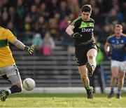 1 February 2015; Alan Freeman, Mayo, scores his side's first goal against Kerry. Allianz Football League, Division 1, Round 1, Kerry v Mayo. Fitzgerald Stadium, Killarney, Co. Kerry.  Picture credit: Brendan Moran / SPORTSFILE
