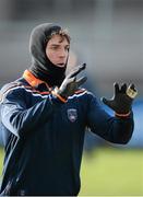 1 February 2015; Kevin Dyas, Armagh, wearing a snood during the pre match warm up. Allianz Football League, Division 3, Round 1, Armagh v Tipperary. Athletic Grounds, Armagh. Picture credit: Oliver McVeigh / SPORTSFILE