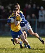 1 February 2015; Niall Carty, Roscommon, in action against Michéal Lyng, Cavan. Allianz Football League, Division 2, Round 1, Roscommon v Cavan. Kiltoom, Co. Roscommon. Picture credit: Barry Cregg / SPORTSFILE