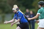 21 October 2007; Aine Lyng, Munster, in action against Sharon Moylan, Leinster. Gael Linn Junior Inter-Provincial Championship Camogie Final, Leinster v Munster, Russell Park, Blanchardstown, Dublin. Picture credit: Ray Lohan / SPORTSFILE