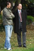 23 October 2007; Cork City's Admir Softic, left, and Longford Town manager Alan Matthews at the FAI Ford Cup Semi-Finals media day. St. Stephen's Green, Dublin. Photo by Sportsfile