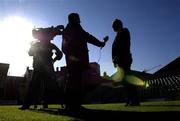 24 October 2007; St. Patrick's Athletic FC announced details of a friendly match to be played against Wisla Krakow, Poland's most successful football club over recent years. St Patrick's Athletic will play the current Polish league leaders in a friendly at Richmond Park on Tuesday 13th November. Director of Football at St. Patrick's Athletic Brian Kerr is interviewed for TV at the announcement. Richmond Park, Inchicore, Dublin. Picture credit: Brian Lawless / SPORTSFILE