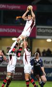 26 October 2007; Ulster's Ryan Caldwell wins possession in lineout. Magners League, Ulster v Leinster, Ravenhill, Belfast, Co. Antrim. Picture credit; Oliver McVeigh / SPORTSFILE