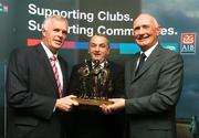26 October 2007; Eugene Sheehan, AIB Group, with Nickey Brennan, GAA President, and Daniel Sheridan, Defence Forces. 25th Anniversary Annual Representative Football Match, AIB Group v Defence Forces, Croke Park, Dublin. Picture credit: Pat Murphy / SPORTSFILE