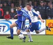 27 October 2007; Shea Campbell, Dungannon Swifts, in action against Kris Lindsay, Linfield. Carnegie Premier League, Dungannon Swifts v Linfield, Stangmore Park, Dungannon, Co. Tyrone. Picture credit; Oliver McVeigh / SPORTSFILE