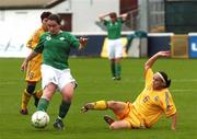 27 October 2007; Sonya Hughes, Republic of Ireland, in action against Iusan Alexandra, Romania. UEFA Women's European Championship Qualifier, Republic of Ireland v Romania, Richmond Park, Dublin. Picture credit: Stephen McCarthy / SPORTSFILE