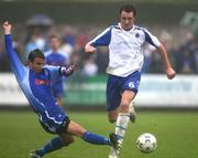 27 October 2007; Shane McCabe, Dungannon Swifts, in action against Tim Mouncey, Linfield. Carnegie Premier League, Dungannon Swifts v Linfield, Stangmore Park, Dungannon, Co. Tyrone. Picture credit; Oliver McVeigh / SPORTSFILE
