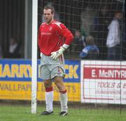 27 October 2007; Linfield goalkeeper Alan Mannus dejected after his mistake lead to the third Dungannon goal. Carnegie Premier League, Dungannon Swifts v Linfield, Stangmore Park, Dungannon, Co. Tyrone. Picture credit; Oliver McVeigh / SPORTSFILE