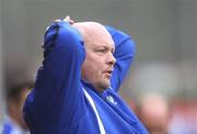 27 October 2007; A dejected Linfield manager David Jeffrey looks on as his side concedes a fourth goal. Carnegie Premier League, Dungannon Swifts v Linfield, Stangmore Park, Dungannon, Co. Tyrone. Picture credit; Oliver McVeigh / SPORTSFILE