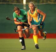 28 October 2007; Casey Eastham, Australia, in action against Clare Parkhill, Ireland. Women's Hockey friendly, Ireland v Australia, National Hockey Stadium, Belfield, UCD, Dublin. Picture credit; Stephen McCarthy / SPORTSFILE
