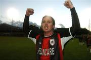 28 October 2007; Dessie Baker, Longford Town, celebrates at the end of the game. FAI Ford Cup semi-final, UCD v Longford Town, Belfield Park, UCD, Dublin. Picture credit; David Maher / SPORTSFILE