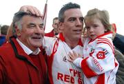 28 October 2007; Killererin captain and and Man of the Match Padraic Joyce holds his daughter Ava and celebrates with his father Paddy on winning the County Football Final. Galway Club Football Championship Final, Miltown v Killererin, Pearse Stadium, Galway. Picture credit; Francis Stockwell / SPORTSFILE