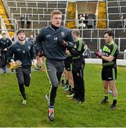 1 February 2015; Tommy Walsh, Kerry, runs onto the pitch before the game. Allianz Football League, Division 1, Round 1, Kerry v Mayo. Fitzgerald Stadium, Killarney, Co. Kerry.  Picture credit: Brendan Moran / SPORTSFILE