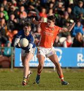 1 February 2015; Conor Sweeney, Tipperary, in action against Stefan Campbell, Armagh. Allianz Football League, Division 3, Round 1, Armagh v Tipperary. Athletic Grounds, Armagh. Picture credit: Oliver McVeigh / SPORTSFILE