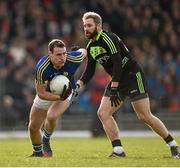 1 February 2015; Mark Griffin, Kerry, in action against Michael Conroy, Mayo. Allianz Football League, Division 1, Round 1, Kerry v Mayo. Fitzgerald Stadium, Killarney, Co. Kerry.  Picture credit: Brendan Moran / SPORTSFILE