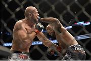18 January 2015; Cathal Pendred, left, in action against Sean Spencer during their welterweight bout. UFC Fight Night, Cathal Pendred v Sean Spencer, TD Garden, Boston, Massachusetts, USA. Picture credit: Ramsey Cardy / SPORTSFILE