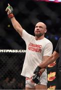 18 January 2015; Cathal Pendred celebrates defeating Sean Spencer in their welterweight bout. UFC Fight Night, TD Garden, Boston, Massachusetts, USA. Picture credit: Ramsey Cardy / SPORTSFILE