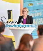 3 February 2015; Swim Ireland announced details of “Swim for a Mile 2015” at The Pavillion at Trinity College Dublin earlier this morning. Speaking at the launch is Sarah Keane, CEO, Swim Ireland. Trinity College, Dublin. Picture credit: Ramsey Cardy / SPORTSFILE