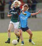 28 October 2007; Sarah Brophy, Foxrock / Cabinteely, Dublin, in action against Amie Byrne, An Tocher, Wicklow. VHI Healthcare Leinster Junior Club Football Championship Final, Foxrock / Cabinteely, Dublin v An Tocher, Wicklow, Athy, Co. Kildare. Photo by Sportsfile