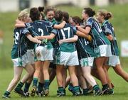 28 October 2007; The Foxrock / Cabinteely, Dublin, team celebrate at the end of the game. VHI Healthcare Leinster Junior Club Football Championship Final, Foxrock / Cabinteely, Dublin v An Tocher, Wicklow, Athy, Co. Kildare. Photo by Sportsfile