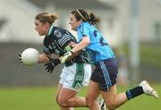 28 October 2007; Marla Candon, Foxrock / Cabinteely, Dublin, in action against Aishling Byrne, An Tocher, Wicklow. VHI Healthcare Leinster Junior Club Football Championship Final, Foxrock / Cabinteely, Dublin v An Tocher, Wicklow, Athy, Co Kildare. Photo by Sportsfile