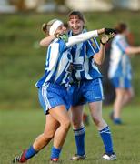 28 October 2007; Captain Louise kelly, left, Ballyboden St Endas, Dublin, celebrates with team-mate Aishling Farrelly at the end of the game. VHI Healthcare Leinster Senior Club Football Championship Final, Ballyboden St Endas, Dublin v Timahoe, Laois, Athy, Co Kildare. Photo by Sportsfile